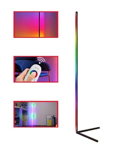Угловой торшер на стойке Bluetooth LED RGB 140см 20Вт PILOT