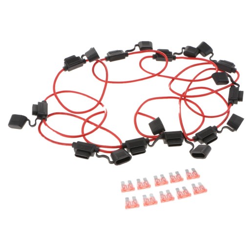 Комплект из 10 автомобильных предохранителей ATC/40AMP с линейным держателем жгута проводов 12AWG