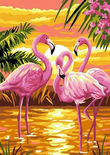 HAFT DIAMENTOWY MOZAIKA DIAMENTOWA 5D FLAMINGI