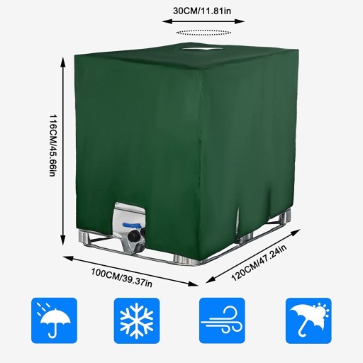 Крышка резервуара для воды IBC на 1000 л, зеленая