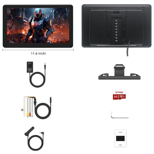 Monitor zagłówkowy 11,6 Calowy Android WiFi Bluetooth HDMI USB Airplay 4+64