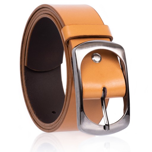 Pasek skórzany SEPHER Classic 4cm CIEMNY RUDY |110