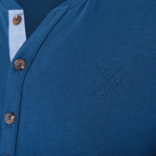 Мужская футболка с длинными рукавами и V-образным вырезом LONGSLEEVE, хлопок FRIGO, синяя XXXL
