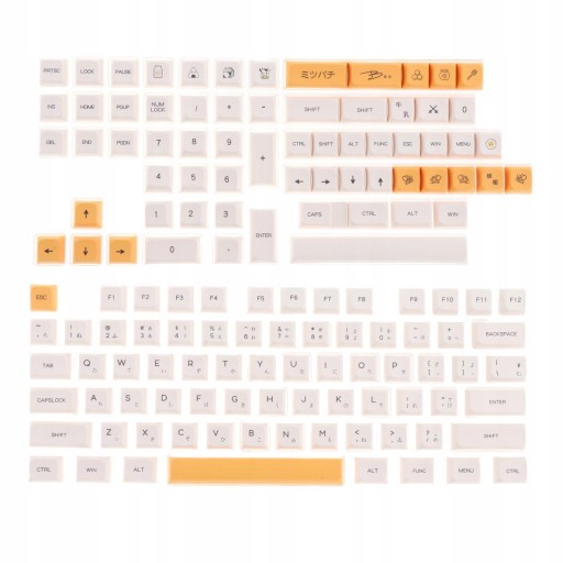 140 колпачков для клавиш из ПБТ, тема «Медовое молоко» XDA