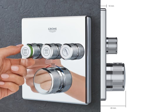 GROHE ТЕРМОСТАТИЧЕСКИЙ ДУШ FACTOR, ТЕРМОСТАТ ДЛЯ БЕТОННОЙ ВАННОЙ КОМНАТЫ