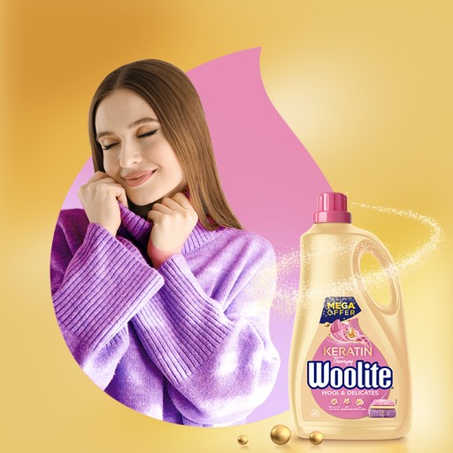 WOOLITE PRO-CARE COLOR and DELICATE Жидкость для стирки одежды с креатином XXL 10,8л