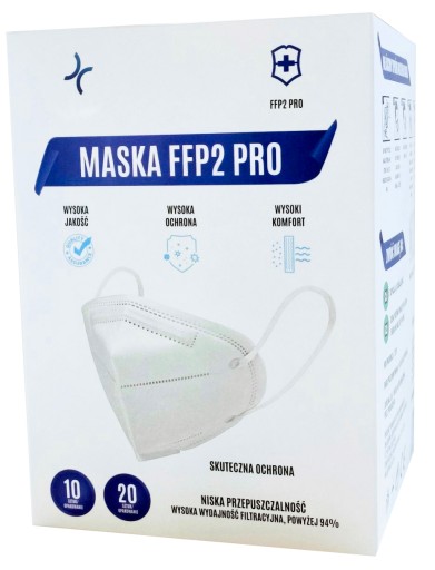 ПОЛЬСКАЯ МАСКА FFP2 ПОЛУМАСКА ФИЛЬТР МАСКА 20 ШТ.