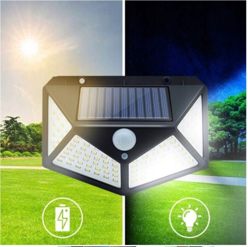 Солнечная лампа с датчиком движения и сумерек 100LED