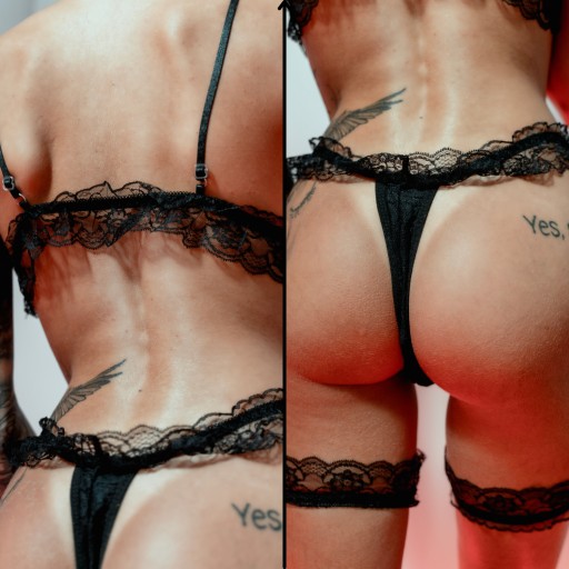 SEKSOWNA BIELIZNA DAMSKA EROTYCZNA KORONKOWA SEXY KOMPLET CZARNY KORONKA S