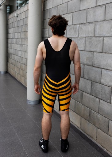 Kostium zapaśniczy COMBAT SPORT Sting męski - czarno/pomarańczowy S