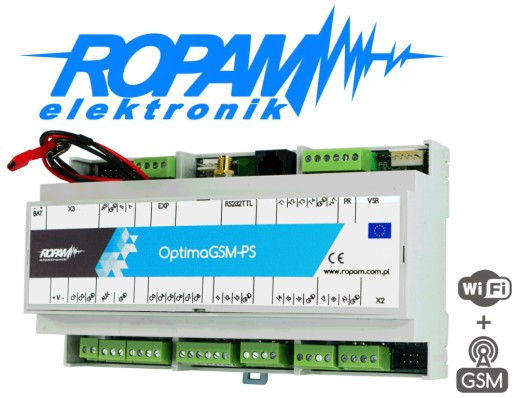 OptimaGSM-PS-D9M ПЛАТА УПРАВЛЕНИЯ СИГНАЛИЗАЦИЯМИ 8-40 ЛИНИИ ПИТАНИЕ GSM DIN ROPAM