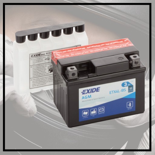 Четырех аккумуляторная батарея 3 Ач EXIDE AGM ETX4L-BS для квадроциклов ЭФФЕКТИВНОСТЬ ДОЛГОВЕЧНОСТЬ ДОЛГОВЕЧНОСТЬ