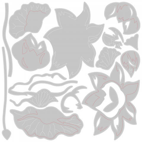 WYKROJNIK do papieru Sizzix Thinlits - Layered Water Flower kwiaty