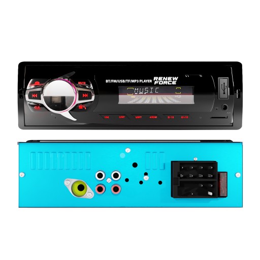 Автомобильный радиоприемник Bluetooth 1-DIN USB AUX SD Микрофон Пульт дистанционного управления Комплект батарей