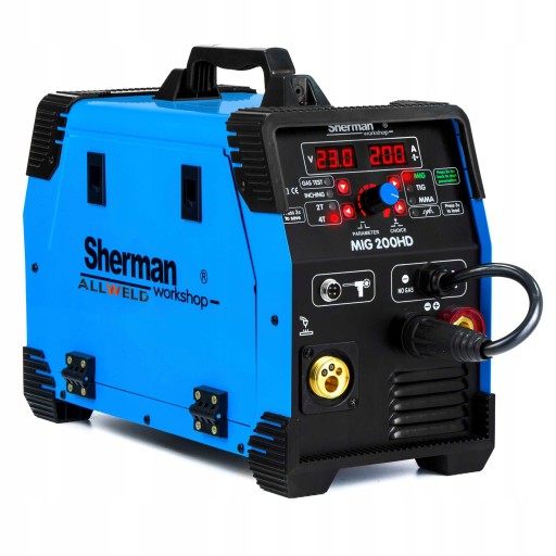 ИНВЕРТОРНЫЙ СВАРОЧНЫЙ АППАРАТ INVERTER SHERMAN MIG 200 HD MMA TIG SYNERGY ALU 3IN1