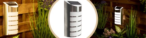 Lampa SOLARNA LED ŚCIENNA ELEWACYJNA OGRODOWA Kinkiet NATYNKOWY ZEWNĘTRZNY
