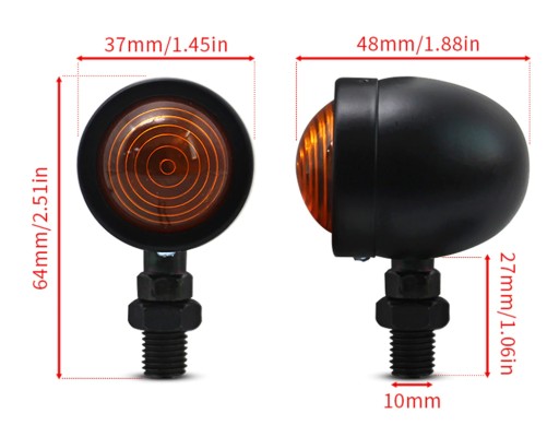 CHOPPER BOBBER CUSTOM ХРОМИРОВАННЫЕ ПОВОРОТНИКИ 3,7 см