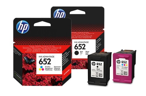 Комплект из 2 картриджей HP 652, оригинальные, черный + цветной