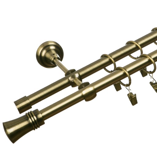 KARNISZ METALOWY PODWÓJNY 16/16 mm 380 cm WZORY