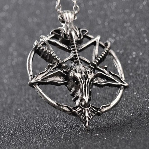 Viking Pentagram Głowa Kozy Naszyjnik Amulet