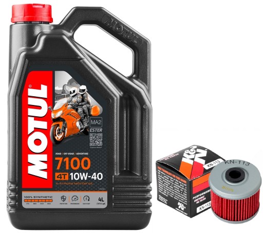 Масло MOTUL 7100 10W40 4л. + Фильтр КН-113, Honda TRX350 TM Fourtrax, 00-06