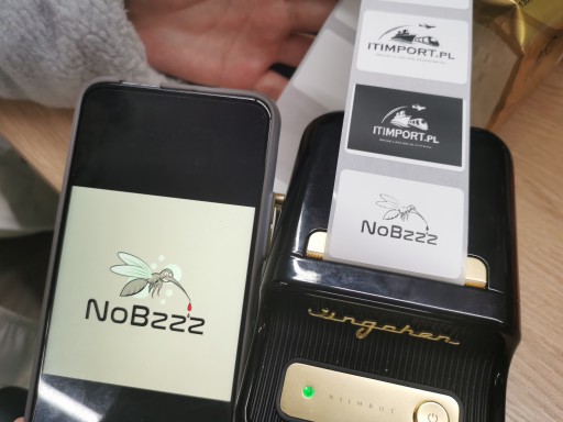 NIIMBOT B21 Drukarka Termiczna NAKLEJKI Bluetooth BEŻOWO-ZŁOTA ETYKIETY