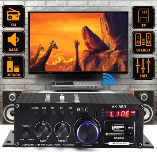 ПОРТАТИВНЫЙ FM-РАДИОУСИЛИТЕЛЬ BT5.0 ВХОД SD/USB