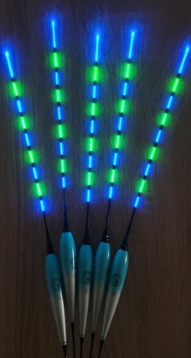 Świecąca Zapasowa Antena - Niebiesko-Zielona - LEDOWA + Bateria + Tuba