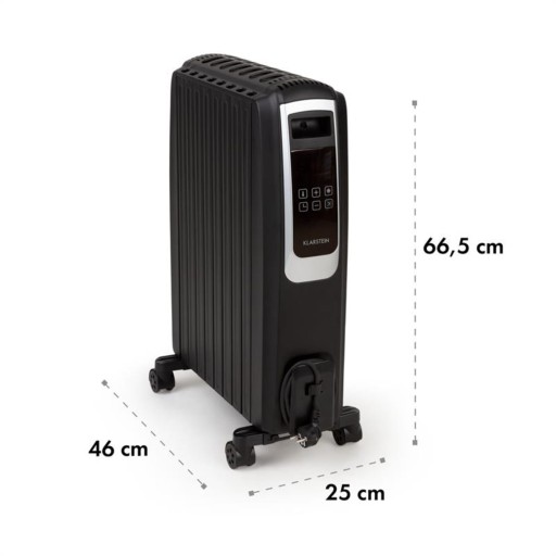 Масляный радиатор Thermaxx Noir, 2500 Вт, таймер