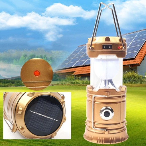 LAMPKA LAMPA SOLARNA KEMPINGOWA 230V USB PANEL.