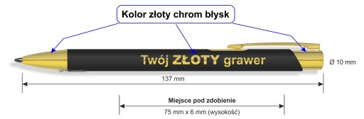Софт-тач ручка GOLDI в футляре Ваше GOLD хром гравировка GZD21