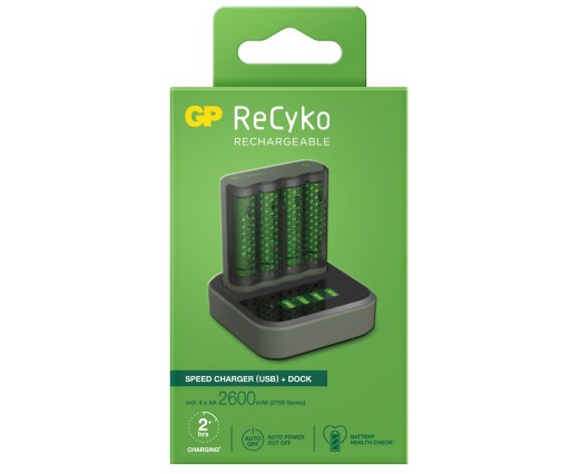 Зарядное устройство GP M451 + 4x AA Recyko + док-станция
