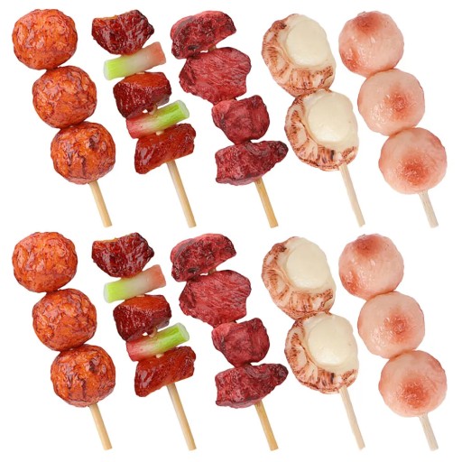 10Pcs Fake Barbecue Food Lifelike Roast Kebab