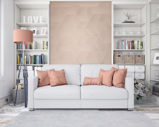 Designerski BIAŁY panel korkowy 3D STRIPE