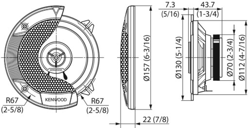 GŁOŚNIKI SAMOCHODOWE KENWOOD 13CM DO AUDI A4 B5