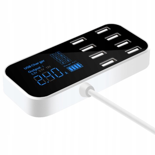 Szybka ładowarka samochodowa A9S 8 portów USB