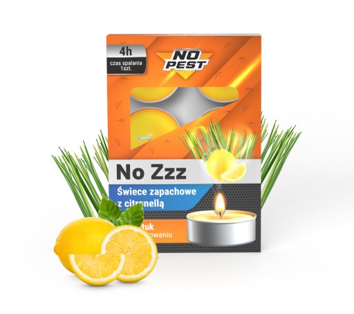 ŚWIECZKI ZAPACHOWE O ZAPACHU OLEJKU CITRONELLA NO PEST ZESTAW 6 SZTUK