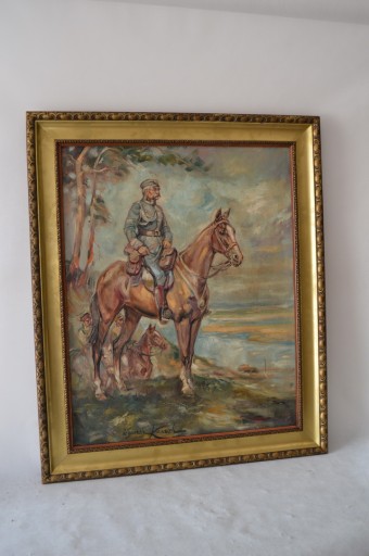 WOJCIECH KOSSAK - PIŁSUDSKI NA KONIU KOŃ - OBRAZ
