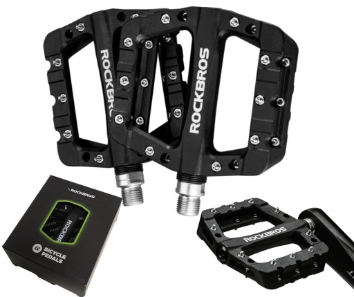 PEDAŁY PLATFORMOWE LEKKIE MTB nylon BLACK ROCKRBOS