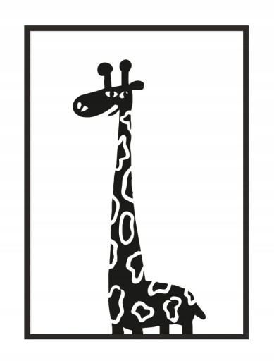 OBRAZ PLAKAT W RAMIE 33x43 cm Żyrafa PD039