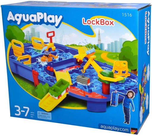 Водная трасса в чемодане, водная песочница, фигурка контейнеровоза AquaPlay