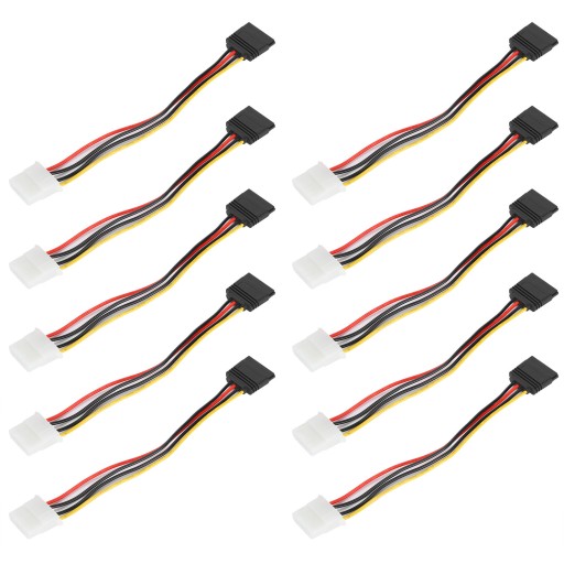 Кабели SATA, 10 шт., большие, 4-15-контактные IDESATA
