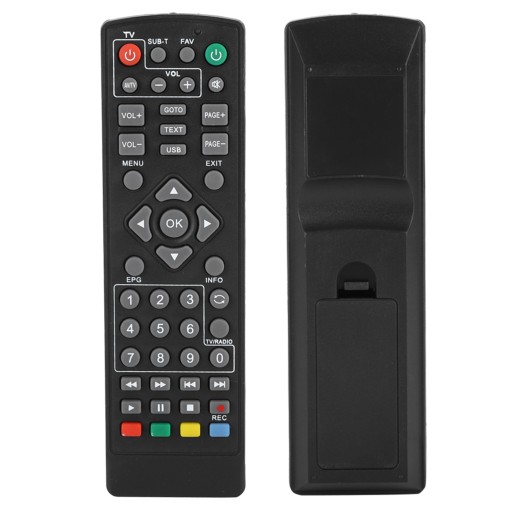 УНИВЕРСАЛЬНЫЙ ПУЛЬТ ДИСТАНЦИОННОГО УПРАВЛЕНИЯ ДЛЯ ДЕКОДЕРА DVB-T2, ЧЕРНЫЙ