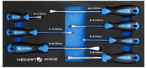Hogert HT7G132 Набор плоских отверток, вставка 7 шт.