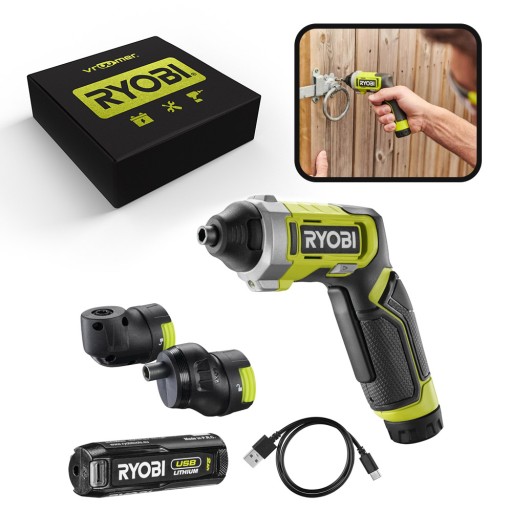 Wkrętarka akumulatorowa RYOBI USB Lithium RSD4-120TA2 4V 2Ah 10 końcówek