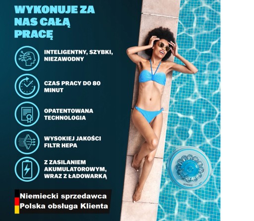 Odkurzacz do basenu bezprzewodowy robot basen