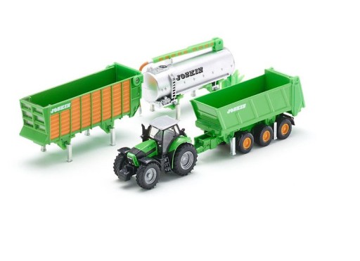 1848-SIKU TRAKTOR Z PRZYCZEPĄ I CYSTERNĄ METAL+ PLASTIK SKALA:1:87 WIEK:3+