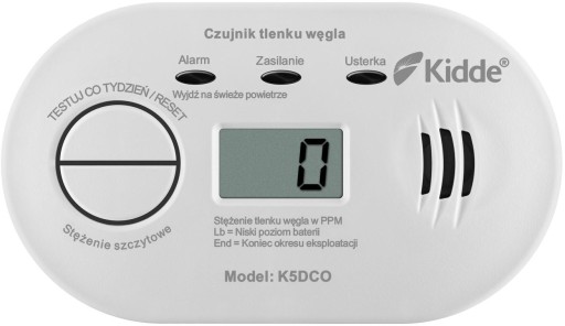 КОД ДАТЧИКА БЕЛЫЙ ЖК-ДИСПЛЕЙ Kidde K5DCO 7 ЛЕТ