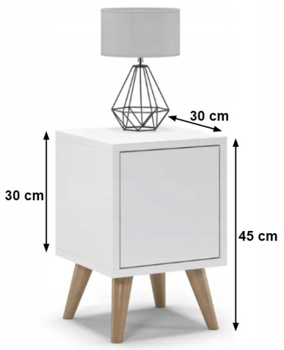 Szafka Nocna Oslo Otwierana Tip On Biała Komoda Regał Stolik Nocny 30 cm