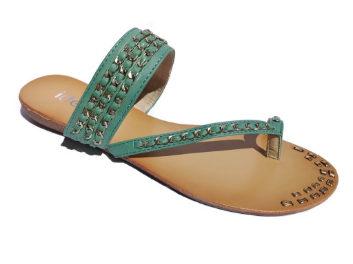 #9820 green SANDAŁY na palec klapki lato 37
